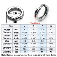 FishTrip100-250pcs Fishing Split Ring Set Stainless Steel Lure Connector Heavy Duty Flattened Fishin