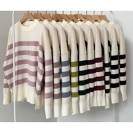 Free Shipping/Women's Knitted Top/Oversize Sweater/Knitted Sweater/Striped Sweater/Korean style Wome