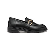 GEOX Ladies Walk Pleasure Leather Loafers - Black D46TGC-00043-C9999F4