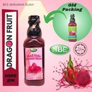 NBE - BES MINUMAN BUAH NAGA / DRAGON FRUIT DRINK BASE 1000gm - (Kordial/Cordial/Syrup/Sirap)