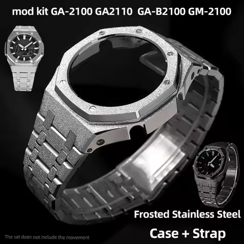 NEW Stainless Steel Frosted Gold Case Strap mod Kit For Casio GShock GA2100 GA-B2100 GM2100 Upgrade 