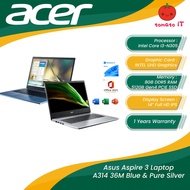 ACER Aspire 3 A314-36M-34XH/37KC Laptop (14" FHD/I3-N305/8GB DDR5/512GB SSD/Intel UHD/Bagpack/Win11)