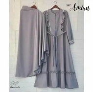 (COD) GAMIS SYARI JUMBO SET KHIMAR BAJU MUSLIM WANITA TERBARU 2022 SET HIJAB DRESS GAMIS UKURAN JUMB