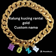 kalung kucing kalung anjing kalung anabul rantai besar warna gold request nama