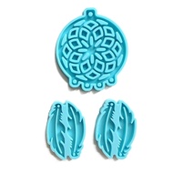 3Pcs Dream Catcher Mold Silicone Mold Keychain Pendants Epoxy Resin Casting Mold Feather Shape Earrings Mold  DIY Crafts
