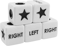 5Pcs White Left Right Center Dice Six Sided Standard Size Acrylic Dice Easy to Grip Game Dice Games 