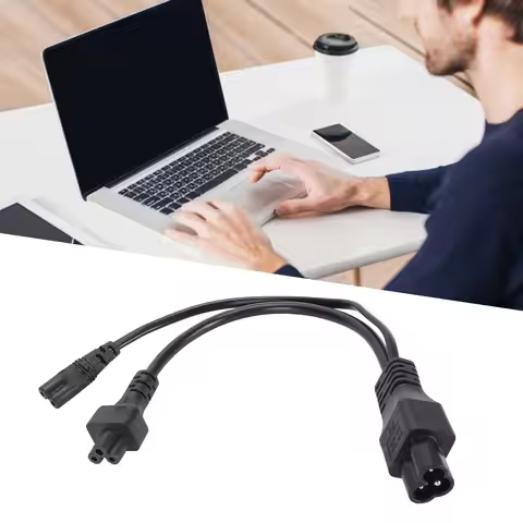 C6 Male To C7 Female Adapter Cable PVC Shell C6 To C7 Y Splitter Power Cord 30cm Waterproof for Comp