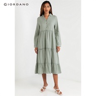 GIORDANO WOMEN Women's Linen Cotton Tiered Maxi Dress 0 05464203