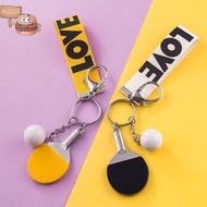 feng  Key Chain Table Tennis Keychain Racquet Keyring Table Tennis Racket Key Ring Bag Pendant Decor