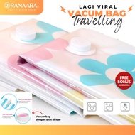Ranaara Travel Vacuum Bag | Floral & Leaf Motifs | External Vacuum Thread | Internal Thread Pump | T