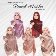 Tudung Bawal Cotton ANISHA | HAFIZAH | JULIA Bidang 50 Cotton Premium Bidang Besar On Point Corak Ab