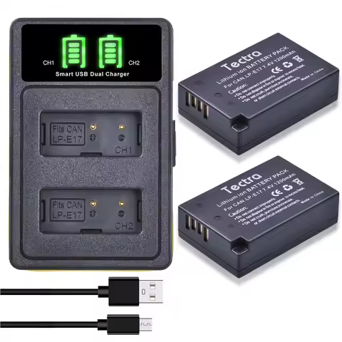 LP-E17 Battery+Dual Charger for Canon EOS R100,RP,200D,77D,M3,M5,M6,250D,750D,760D,800D,8000D,Rebel 