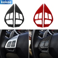 For Mitsubishi Lancer EVO X 2008-2015  Button Trim Panel Cover Real Carbon Fiber Sticker Car Interio