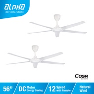 ALPHA Cosa CX20 5B DC Motor Ceiling Fan with 5 Blades 12 Speed Remote (56") [Twin Pack]