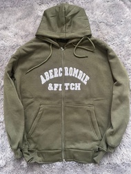 JAKET SWEATER HOODIE ABERCROMBIE ZIPPER ABBU LOGO BORDIR PRIA & WANITA BAHAN FLEECE TEBAL