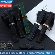 24mm High Quality Sportech Watch Band Carbon FiberWeave pattern Belt for Panerai Strap Bracelet Pam441 Watchband Accessories