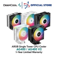 DEEPCOOL AG400 ARGB / AG400 ARGB V2 SINGLE TOWER CPU COOLER - BLACK / WHITE