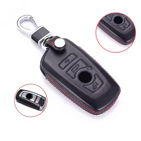 For BMW 1 3 4 5 6 7 Series GT E34 E46 E60 E90 F10 F30 F20 4 Buttons Car Key Prptection Case 4D Leath