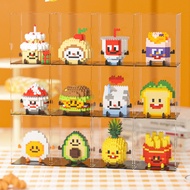 Micro Particle Building Block Toy Simulation Gourmet French Fries Burger Assembly Model 8921-8932 Cu