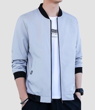HUILISHI  Mens jacket spring and autumn bomber jacket Korean version of the trend tooling casual jac