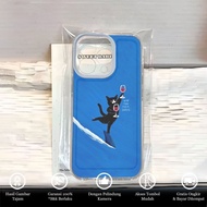 SOFTCASING CLEAR PREMIUM CLEAR SILICON COMPATIBLE FOR OPPO A5 2025 - A5i - A5X BLUE CAT MOTIF