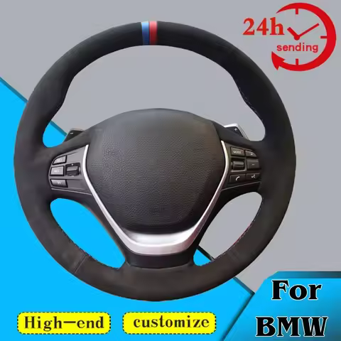 Custom Suede Car Steering Wheel Cover 100% Fit For BMW F20 F45 F30 F31 F34 F32 F33 F36 118i 120i 125