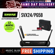 Shure SVX24/PG58 Wireless Vocal System, SVX4 Diversity Receiver, SVX2 Handheld Transmitter &amp; PG58 Handheld Microphone