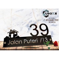 3D Acrylic Laser Cut Through House Number Plate