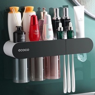 Nhả kem Ecoco 2122 - Bộ nhả kem đánh răng ECOCO 2122 có ngăn để đồ cốc hút nam châm có khay treo bàn