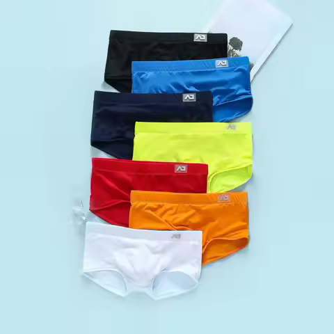 Men's swimming trunks with low waist anti-embarrassing, quick-drying youth sports men's boxers addic