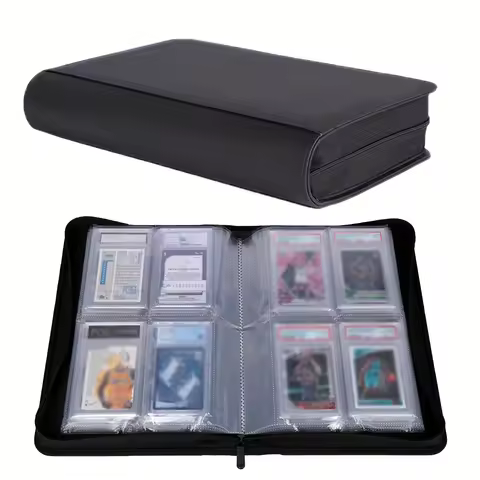 40-Slot Graded Card Binder Case for PSA CGC Slabs, Zippered Trading Card Storage Album, Shockproof H