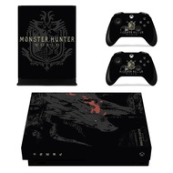（Skin sticker）Monster Hunter World Full Game Cover Skin Console &amp; Controller Decal Stickers for Xbox One X Console + Controller Skin Sticker
