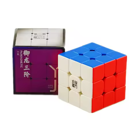 YJ Yulong V2 M 3x3 Black and Stickerless Speed Cube Yongjun Yulong 2M Magnetic Magic Cube Puzzle Cub