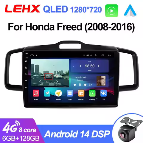 LEHX pro 8Core 4G 2 din Android Auto Car Radio for Honda Freed Spike 2008-2016 Car Radio Multimedia 