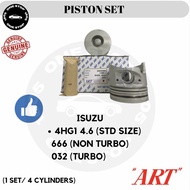 ISUZU 4HG1 4.6 HICOM STD STANDARD JAPAN ART PISTON SET (666 NON-TURBO/ 032 TURBO)