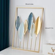 Metal Art Wall Hanging Nordic Wall Decor Living Room Decoration Plant Leaves Wall Sticker Bedroom Ho
