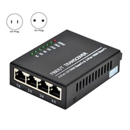 10/100M 2 Fiber Ports 4 RJ45 Port Fiber Media Converter 1310nm/1550nm Single Mode Simplex 20km SC