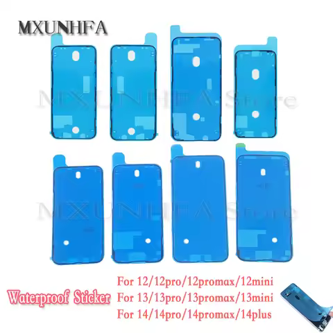 2pcs Waterproof Sticker For iPhone 16 15 14 13 Pro Max Mini Plus LCD Screen Front Adhesive Frame Bez
