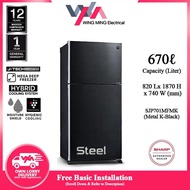 Sharp 670L Refrigerator 2 Door/Peti Ais 2 Pintu Inverter (SJP701MFMK/SJP782MFGK) Peti Sejuk/Fridge/冰
