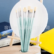 MAGIC-Oil Brush Set Nylon Wooden Fan-Shaped Brush Gouache Painting Watercolor Nylon Oil Brush Painti