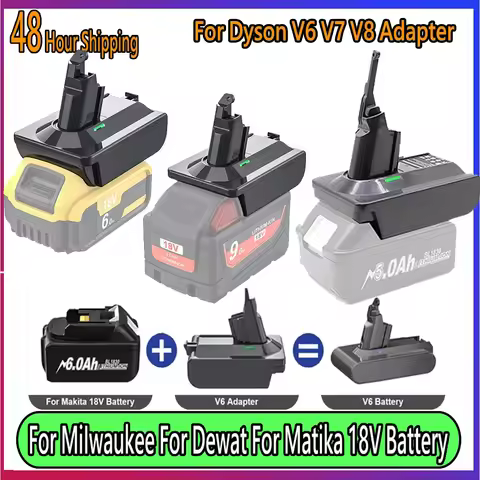 Adapter for Makita/Dewalt/Milwauke 18V Lithium Battery Converter To For Dyson V6 V7 V8 Series Vacuum
