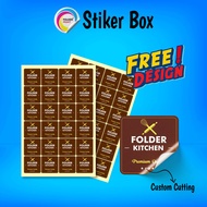Cetak Stiker Label Makanan Kemasan Box Cutting Custom Design