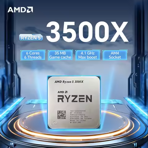 NEW AMD Ryzen 5 3500X 6-Core 6-Tread DDR4 7NM L3=32M 4.1GHz Processor 65W Socket AM4 R5 3500X but wi