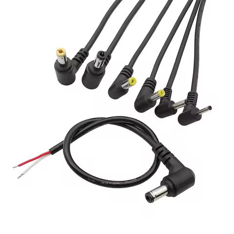 2 Pin DC Power Male Plug Right Angle Charging Cable Wire Connector DC 24V 12V 5.5x2.5mm/5.5x2.1/4.8x