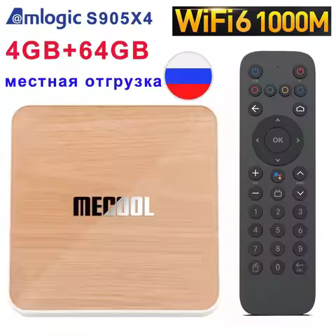 Mecool KM6 ATV Android 10 Amlogic S905X4 smart Android TVBOX 10.0 WiFi 6 1000M BT5.0 4GB 64GB Media 