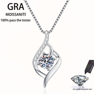 【 GRA Certificate Attached 】 1ct moissanite necklace, fashionable Bitheart pendant S925 pure silver 