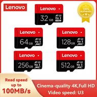 Lenovo การ์ดหน่วยความจำ512GB 256GB 128GB 64GB 32GB V30 U3 4K Full HD Micro TF Mini SD Card หน่วยความจำ TF Flash Card สำหรับโทรศัพท์/คอมพิวเตอร์