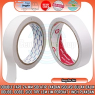 2-SIDED ADHESIVE DOUBLE TAPE 24MM 10 YARDS DOUBLE SIDE TYPE 24 MM SOLATIP DOUBLE REVERSE INSULATION 
