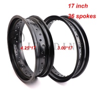 Motorcycle parts 3.00x17 Inch 4.25x17 Inch 36 Spokes Holes Aluminum Alloy Motorcycle  3.00*17" 4.25*17" Front/rear Wheel Rims