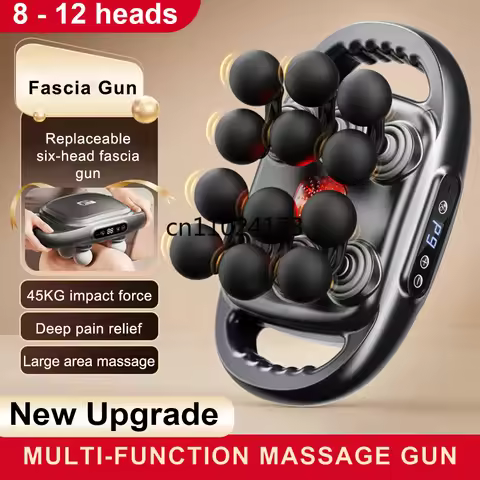 Fascia Gun 12/8 Heads Electric Massage Gun Muscle Relaxation High Frequency Back Massage Deep Tissue
